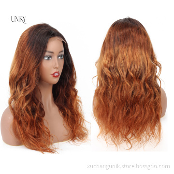 4x4 Ombre Brazilian Body Wave Closure Wig 180Lace Front Human Hair Wigs Remy Lace Frontal Wig 1B/4/27 1B/4/30 Ombre Human Hair